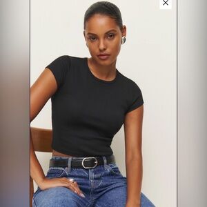 Reformation Black Short Sleeve Tee